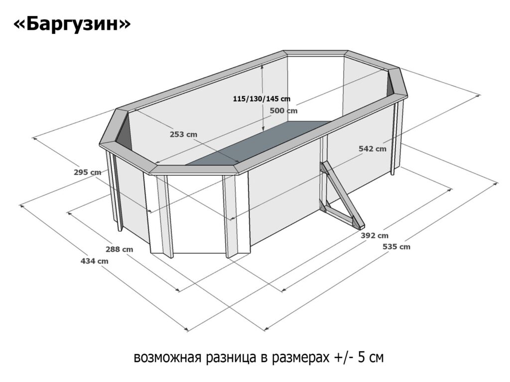 Бассейн Баргузин 500 х 250 см