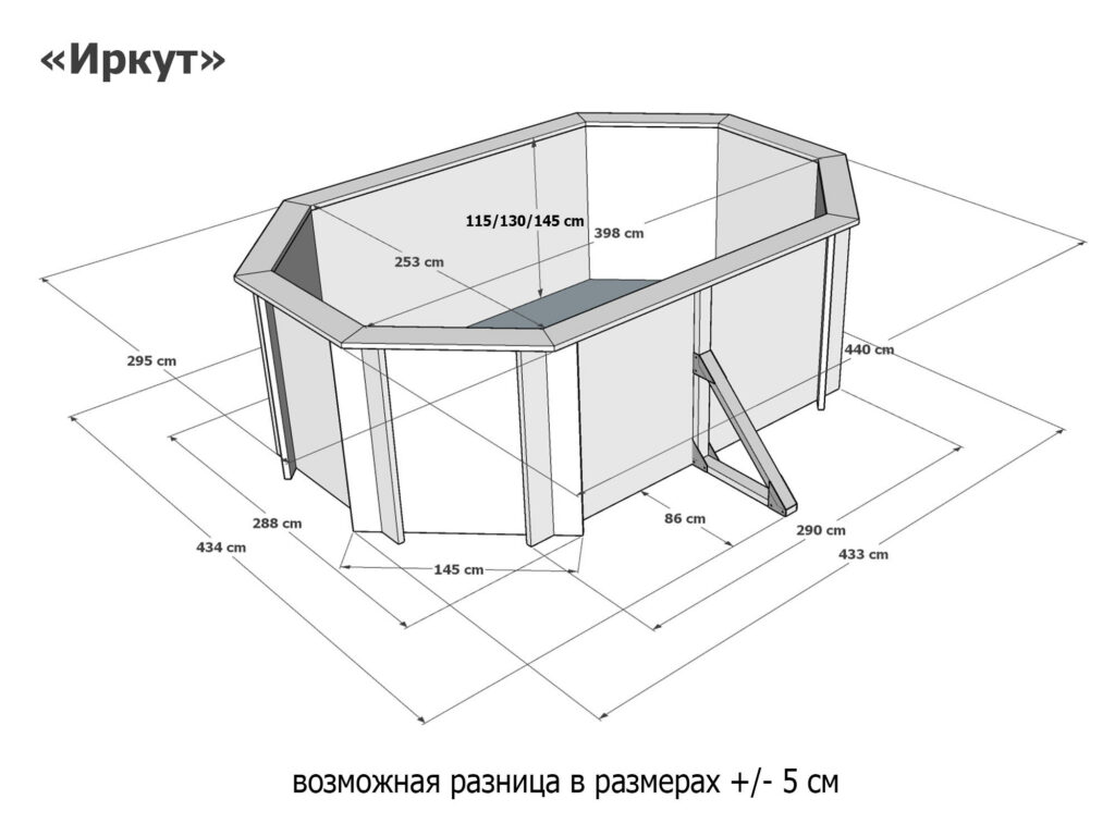 Бассейн Иркут 400 х 250 см