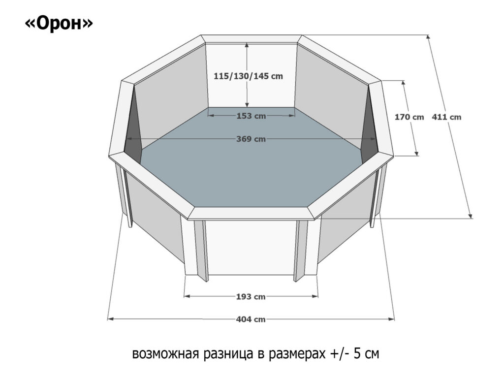 Бассейн Орон 370 х 370 см