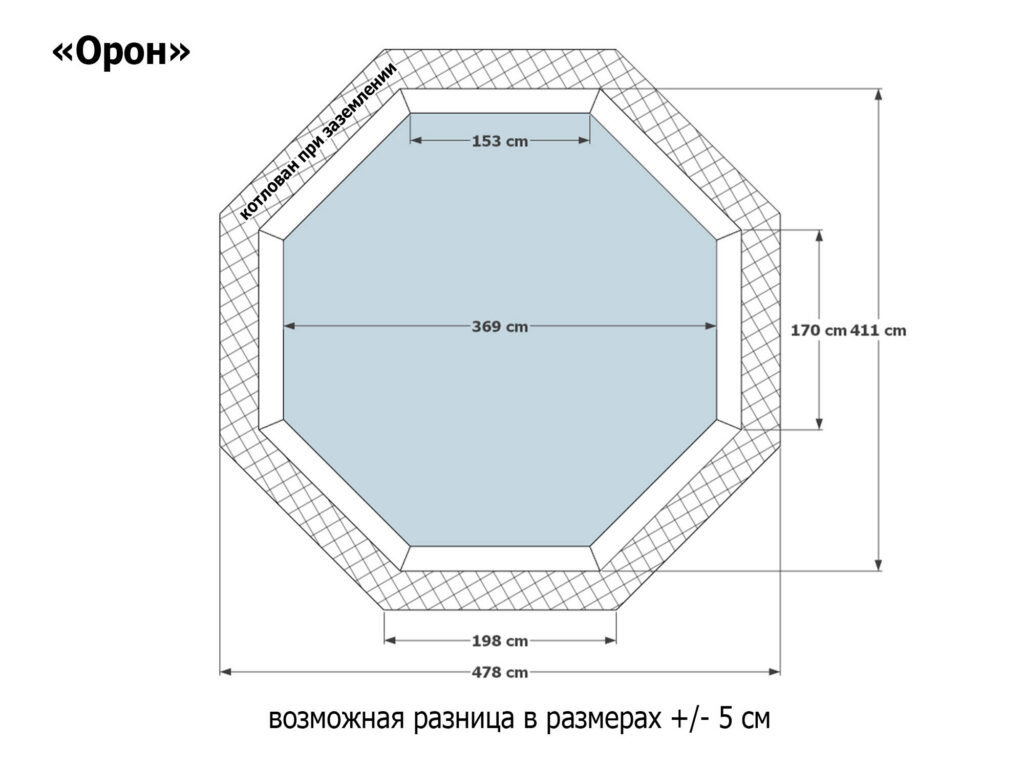 Бассейн Орон 370 х 370 см