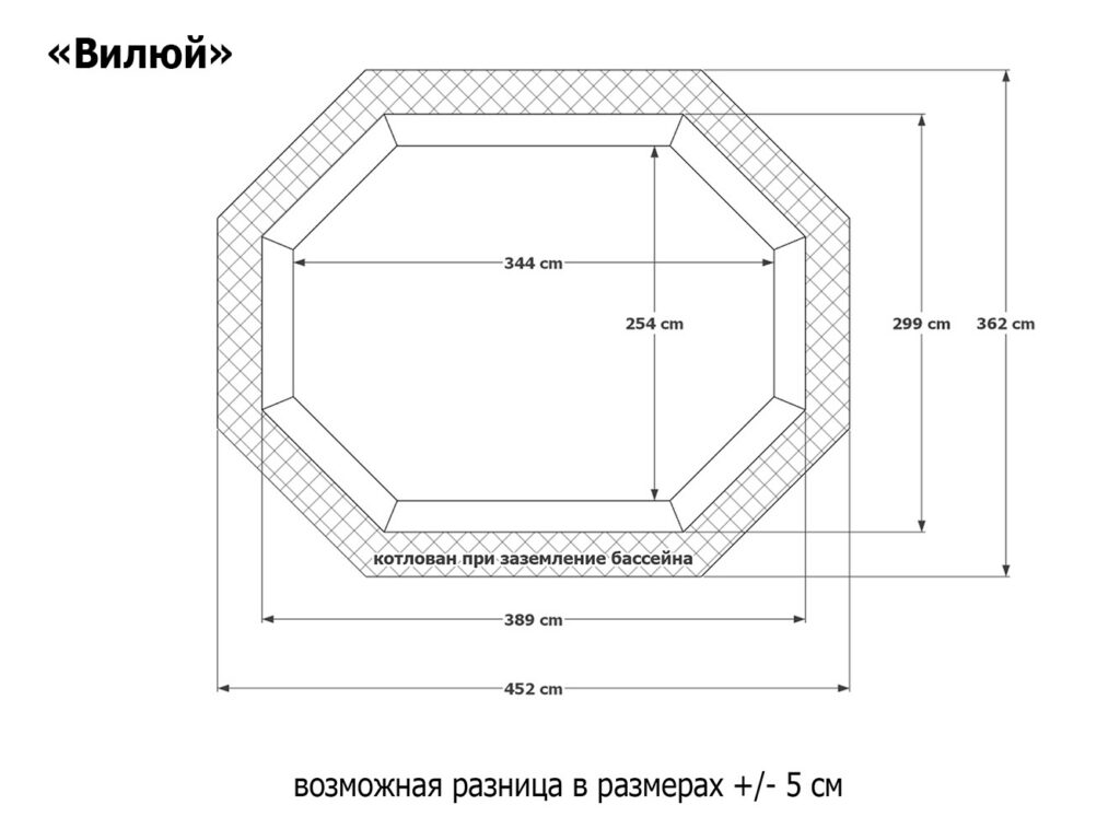 Бассейн Вилюй 350 х 250 см